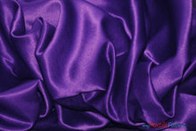 Load image into Gallery viewer, Stretch Matte Satin Peau de Soie Fabric | 60&quot; Wide | Stretch Duchess Satin | Stretch Dull Lamour Satin for Bridal, Wedding, Costumes, Bridesmaid Dress Fabric mytextilefabric Yards Purple 