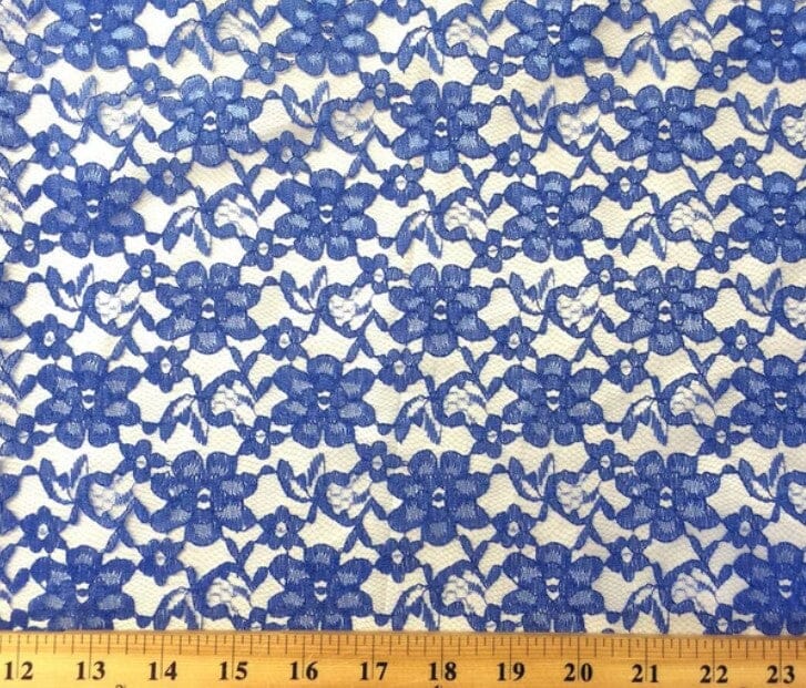 Raschel Lace Fabric | 60" Wide | Vintage Lace Fabric | Bridal Lace, Decoration, Curtain, Tablecloth | Boutique Lace Fabric | Floral Lace Fabric | Fabric mytextilefabric Bolts Royal Blue 