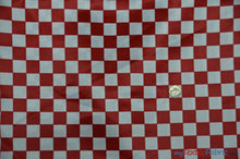 Load image into Gallery viewer, 1&quot; Checker Satin Print Fabric | Checkered Racing Fabric | Dull Satin Print | 60&quot; Wide | 2 Colors | White Black | White Red | Fabric mytextilefabric Yards Red 1 Inch Checkers 