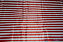 Load image into Gallery viewer, 1&quot; Stripe Satin Print | Dull Satin Print | 58/60&quot; Wide | Stripe Satin Print Fabric | 3 Colors | Fabric mytextilefabric Yards Red White 1&quot; Stripe 