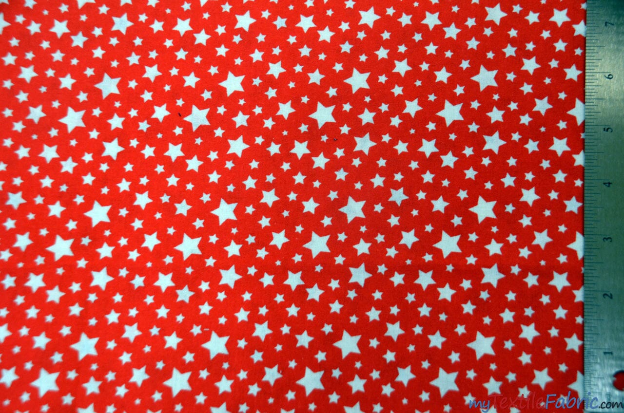 Red Star Cotton Fabric | 100% Cotton Print | 60" Wide | Patriotic Cotton Print Fabric mytextilefabric 
