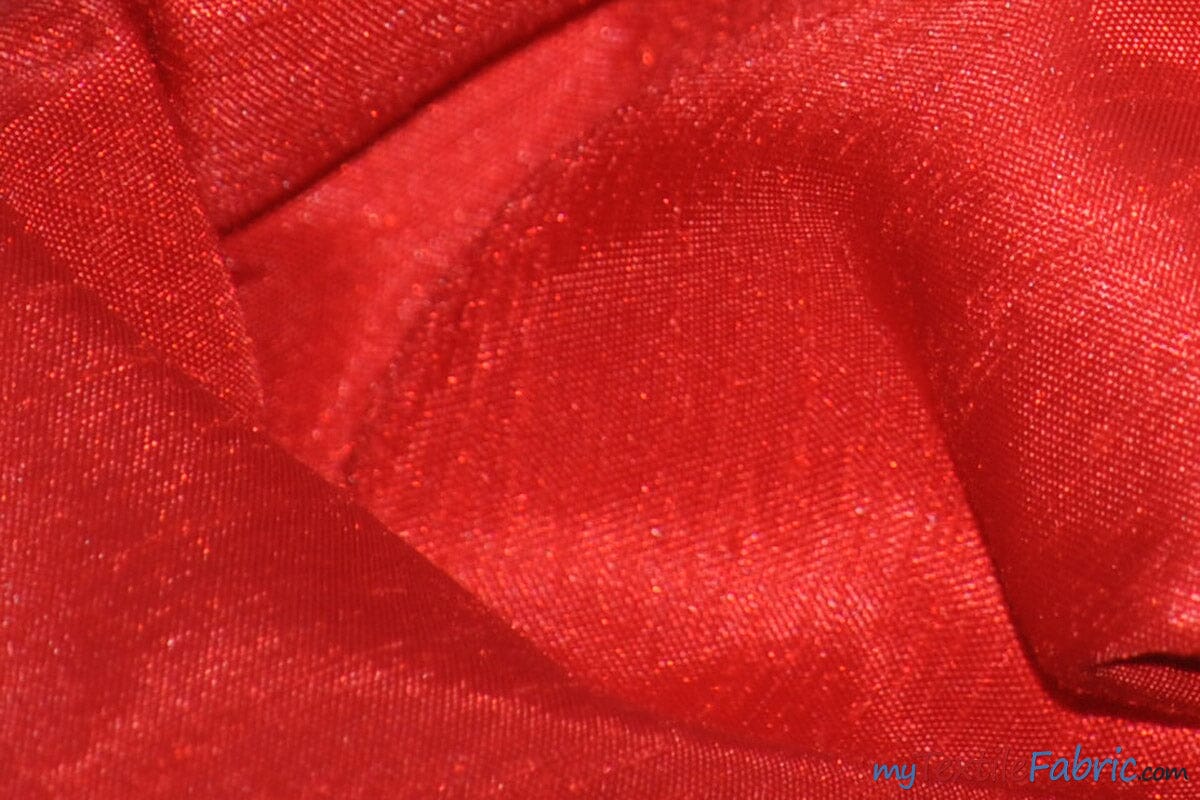 Shantung Satin Fabric | Satin Dupioni Silk Fabric | 60" Wide | Multiple Colors | Wholesale Bolt | Fabric mytextilefabric Bolts Red 