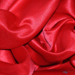 Load image into Gallery viewer, Stretch Matte Satin Peau de Soie Fabric | 60&quot; Wide | Stretch Duchess Satin | Stretch Dull Lamour Satin for Bridal, Wedding, Costumes, Bridesmaid Dress Fabric mytextilefabric Yards Red 
