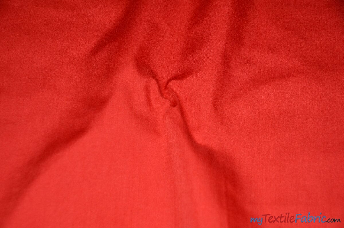 Polyester Cotton Broadcloth Fabric | 60" Wide | Solid Colors | Sample Swatch | Multiple Colors | Fabric mytextilefabric Sample Swatches Red 