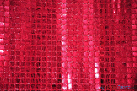 Square Sequins Fabric | Quad Sequins Fabric | 45" Wide | Multiple Colors | Decor and Costumes | Fabric mytextilefabric Yards Red 