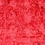 Load image into Gallery viewer, Rosette Satin Fabric | Wedding Satin Fabric | 54&quot; Wide | 3d Satin Floral Embroidery | Multiple Colors | Sample Swatch| Fabric mytextilefabric Sample Swatches Red 
