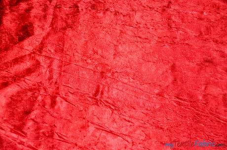 Silky Crush Satin | Crush Charmeuse Bichon Satin | 54" Wide | Wholesale Bolt | Multiple Colors | Fabric mytextilefabric Bolts Red 