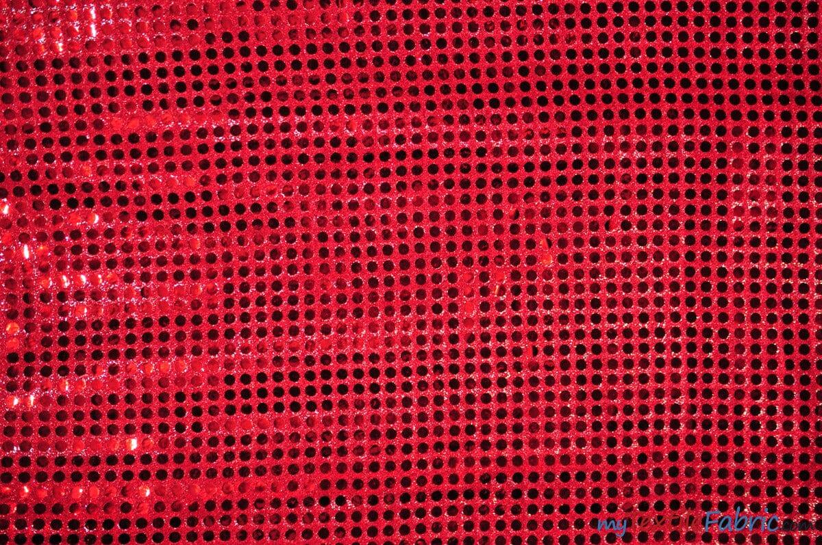 Confetti Dot Sequins Fabric | 6mm Sequins Fabric | 45" Wide | Glued 6mm Sequins Fabric | Costume Cosplay Fashion Decoration | Fabric mytextilefabric Yards Red 