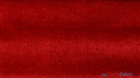 Royal Velvet Fabric | Soft and Plush Non Stretch Velvet Fabric | 60" Wide | Apparel, Decor, Drapery and Upholstery Weight | Multiple Colors | Wholesale Bolt | Fabric mytextilefabric Bolts Red 