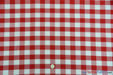 Gingham Checkered Fabric | Polyester Picnic Checkers | 1" x 1" | 60" Wide | Tablecloths, Curtains, Drapery, Events, Apparel | Fabric mytextilefabric Yards Red White 