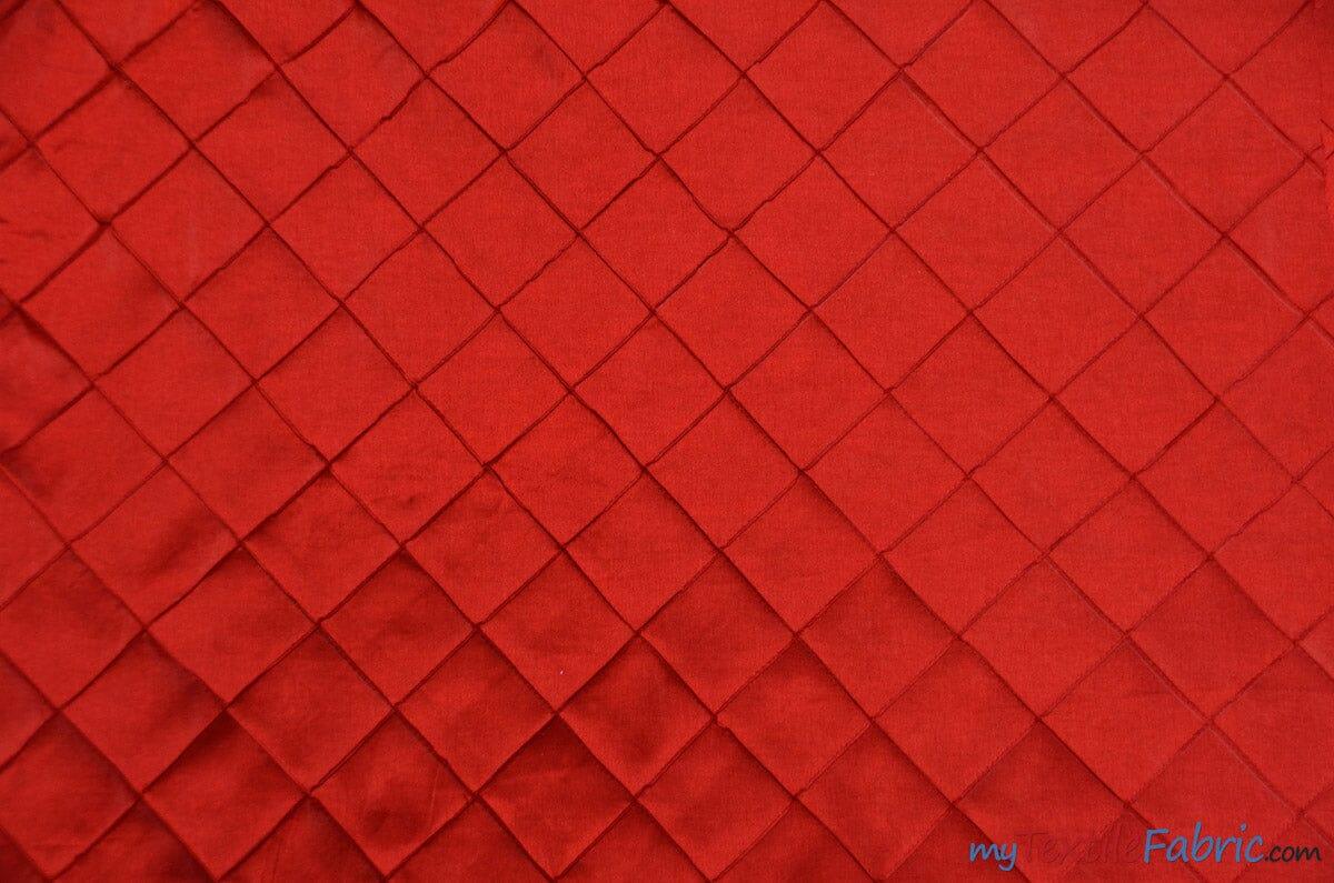 Taffeta Pintuck Fabric | 2"x2" Diamond | Diamond Taffeta Fabric | 54" Wide | Multiple Colors | Fabric mytextilefabric Yards Red 