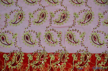 Load image into Gallery viewer, Coco Paisley Sheer Embroidery | Double Scallop Lace | 52&quot; Wide | Fabric mytextilefabric Yards Red 