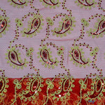 Load image into Gallery viewer, Coco Paisley Sheer Embroidery | Double Scallop Lace | 52&quot; Wide | Fabric mytextilefabric Yards Red 
