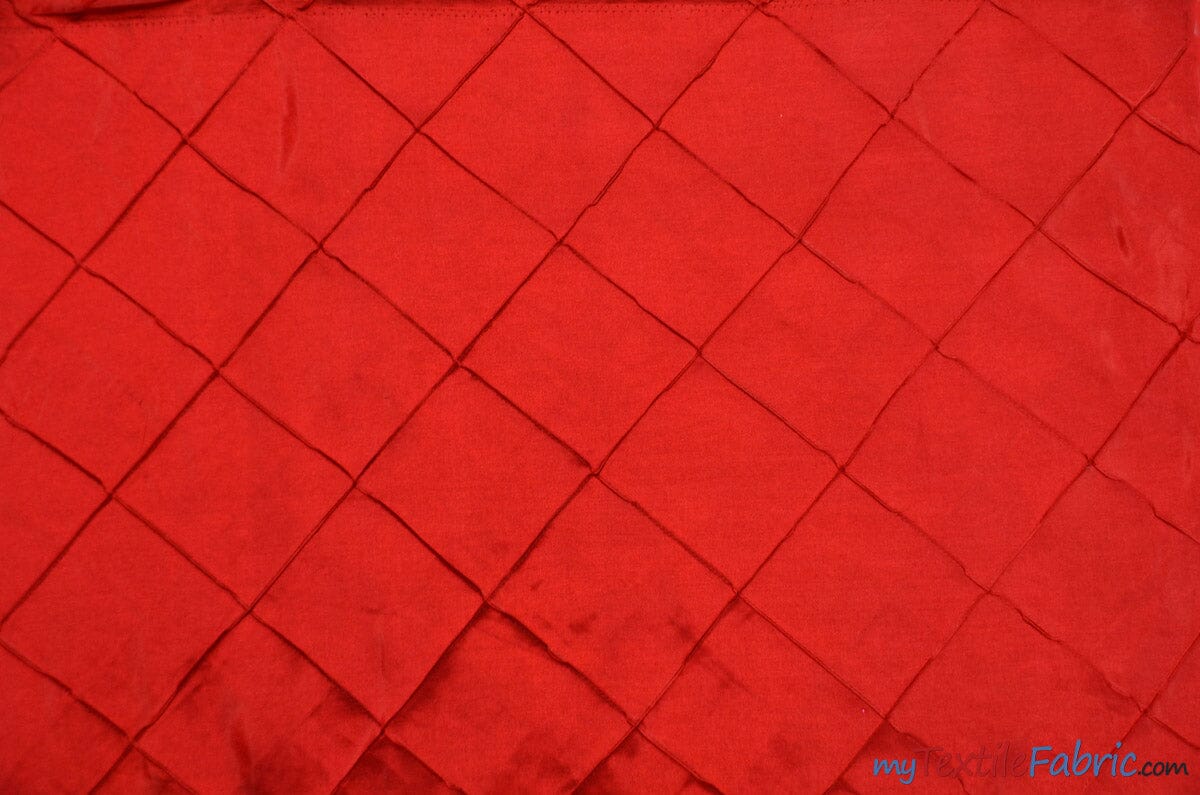 Taffeta Pintuck Fabric | 4"x4" Diamond | Diamond Taffeta Fabric | 58" Wide | Multiple Colors | Continuous Yards | Fabric mytextilefabric Yards Red 