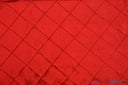 Taffeta Pintuck Fabric | 4"x4" Diamond | Diamond Taffeta Fabric | 58" Wide | Multiple Colors | Continuous Yards | Fabric mytextilefabric Yards Red 