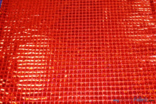 Load image into Gallery viewer, Hologram Square Sequins Fabric | Holographic Quad Sequins Fabric by the Yard | 40&quot; Wide | Glued on Sequins for Decoration | 7 Colors | Fabric mytextilefabric Yards Red 