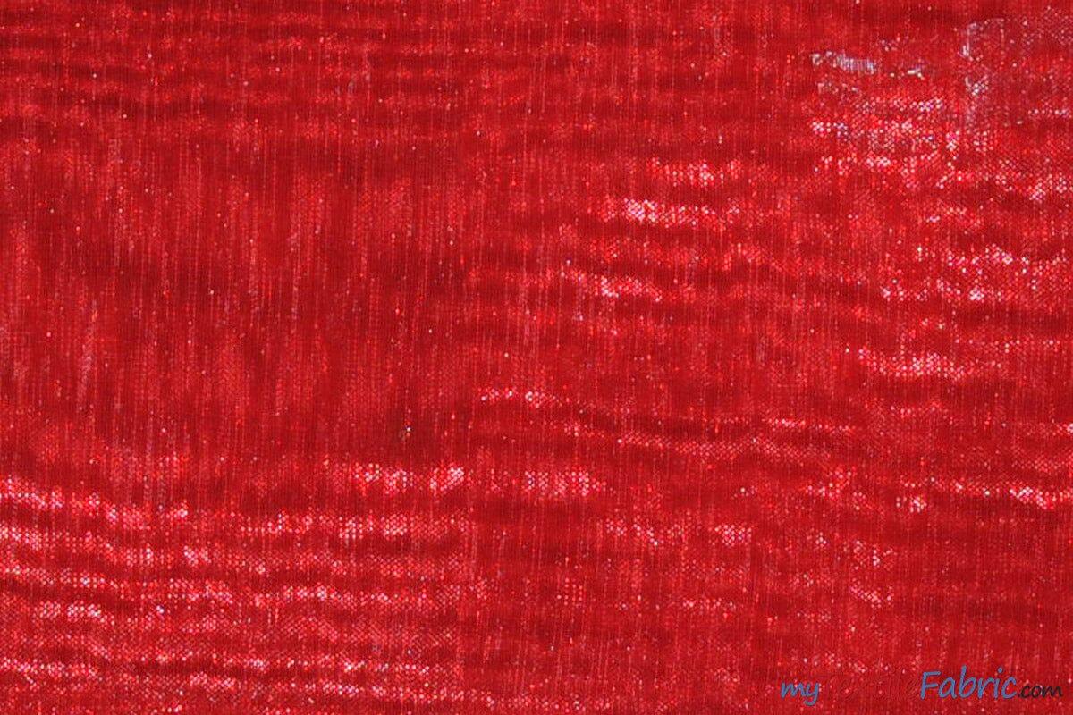 Soft and Smooth Mirror Organza Fabric | 60" Wide | Continuous Yards | Multiple Colors | Fabric mytextilefabric Yards Red 