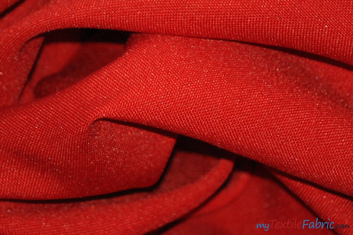 Scuba Double Knit Fabric | Basic Wrinkle Free Polyester Fabric with Mechanical Stretch | 60" Wide | Multiple Colors | Poly Knit Fabric | Fabric mytextilefabric Yards Red 