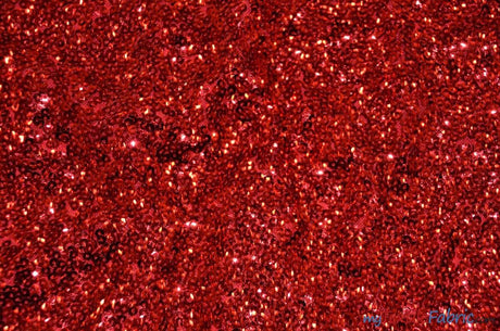 Gatsby Sequins Fabric | 6mm Flat Sewn Sequins on Mesh | 52" Wide | Multiple Colors | Fabric mytextilefabric Yards Red 