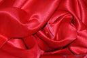 L'Amour Satin Fabric | Polyester Matte Satin | Peau De Soie | 60" Wide | Continuous Yards | Wedding Dress, Tablecloth, Multiple Colors | Fabric mytextilefabric Yards Red 