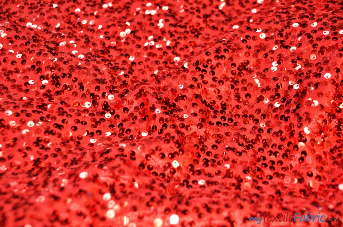 Sequins Taffeta Fabric by the Yard | Glitz Sequins Taffeta Fabric | Raindrop Sequins | 54" Wide | Tablecloths, Runners, Dresses, Apparel | Fabric mytextilefabric Yards Red 