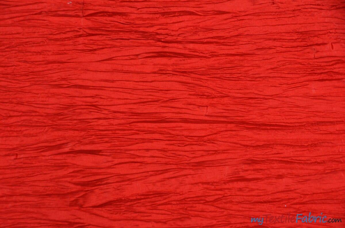 Crease Taffeta Fabric | Crush Taffeta | 52" Wide | Wholesale Bolt | Multiple Colors | Fabric mytextilefabric Bolts Red 