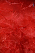 Load image into Gallery viewer, Organza Ruffled Mesh Fabric | Layered Ruffle Mesh Fabric | 57&quot; Wide | Multiple Colors | Fabric mytextilefabric Yards Red 