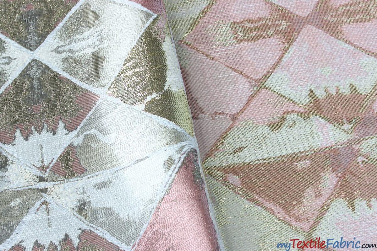 Vienna Brocade Fabric | Vienna Jacquard Fabric | 60" Wide | Multiple Colors | Drapery, Curtains, Tablecloths | Fabric mytextilefabric Yards Rose Gold 