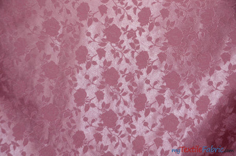 Satin Jacquard | Satin Flower Brocade | Sample Swatch 3"x3" | Fabric mytextilefabric Sample Swatches Rose 