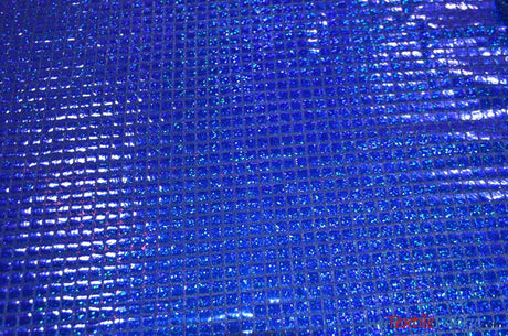 Hologram Square Sequins Fabric | Holographic Quad Sequins Fabric by the Yard | 40" Wide | Glued on Sequins for Decoration | 7 Colors | Fabric mytextilefabric Yards Royal Blue 