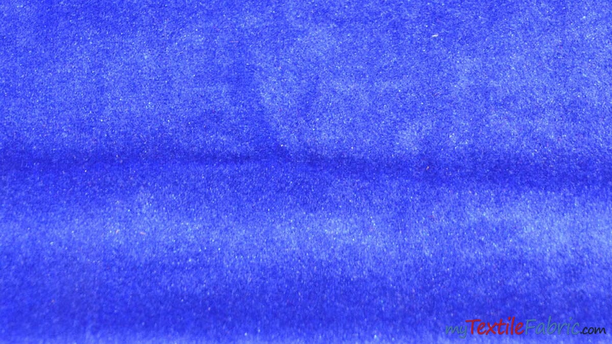 Royal Velvet Fabric | Soft and Plush Non Stretch Velvet Fabric | 60" Wide | Apparel, Decor, Drapery and Upholstery Weight | Multiple Colors | Sample Swatch | Fabric mytextilefabric Sample Swatches Royal Blue 