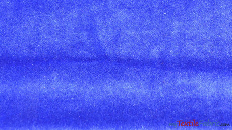 Royal Velvet Fabric | Soft and Plush Non Stretch Velvet Fabric | 60" Wide | Apparel, Decor, Drapery and Upholstery Weight | Multiple Colors | Sample Swatch | Fabric mytextilefabric Sample Swatches Royal Blue 