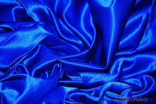 Load image into Gallery viewer, Stretch Matte Satin Peau de Soie Fabric | 60&quot; Wide | Stretch Duchess Satin | Stretch Dull Lamour Satin for Bridal, Wedding, Costumes, Bridesmaid Dress Fabric mytextilefabric Yards Royal Blue 