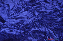 Load image into Gallery viewer, Crushed Triple Velvet | Crush Velvet Fabric | 45&quot; Wide | Original Crushed Plush Velvet | Multiple Colors | Fabric mytextilefabric Yards Royal Blue 