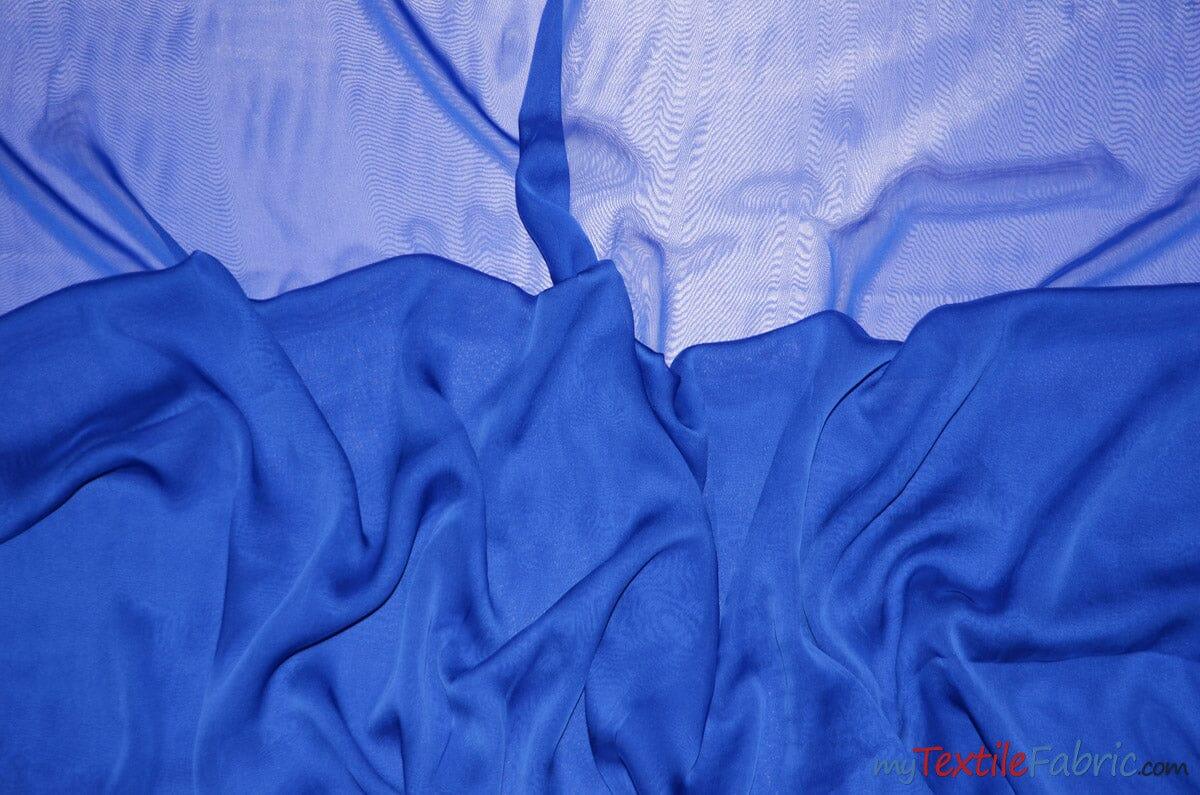 Two Tone Chiffon Fabric | Iridescent Chiffon Fabric | 60" Wide | Clean Edge | Multiple Colors | Continuous Yards | Fabric mytextilefabric Yards Royal Blue 