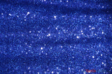 Load image into Gallery viewer, Glitz Mesh Sequins Fabric | 3mm Glitter Sequins | 52&quot; Wide | Multiple Colors | Fabric mytextilefabric Yards Royal Blue 