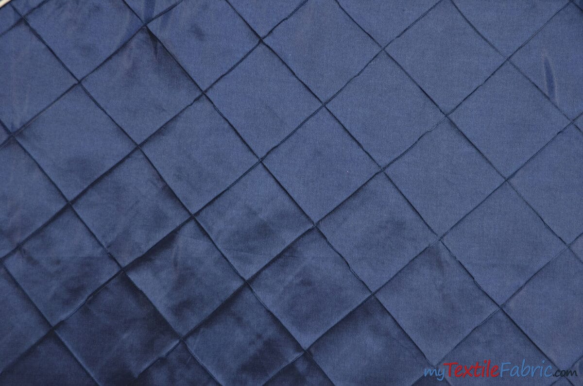 Taffeta Pintuck Fabric | 4"x4" Diamond | Diamond Taffeta Fabric | 58" Wide | Multiple Colors | Continuous Yards | Fabric mytextilefabric Yards Royal Blue 