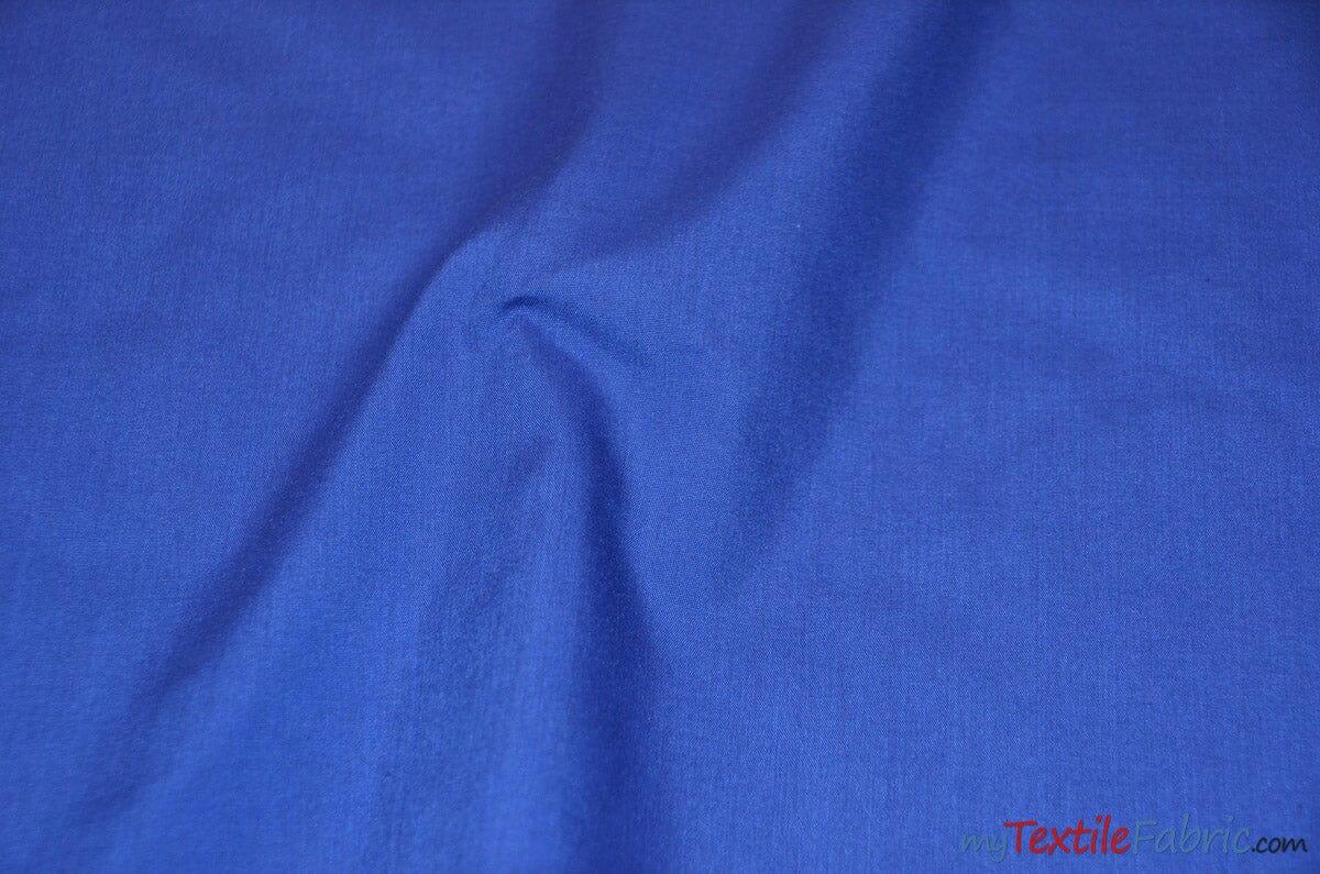 Polyester Cotton Broadcloth Fabric | 60" Wide | Solid Colors | Sample Swatch | Multiple Colors | Fabric mytextilefabric Sample Swatches Royal Blue 