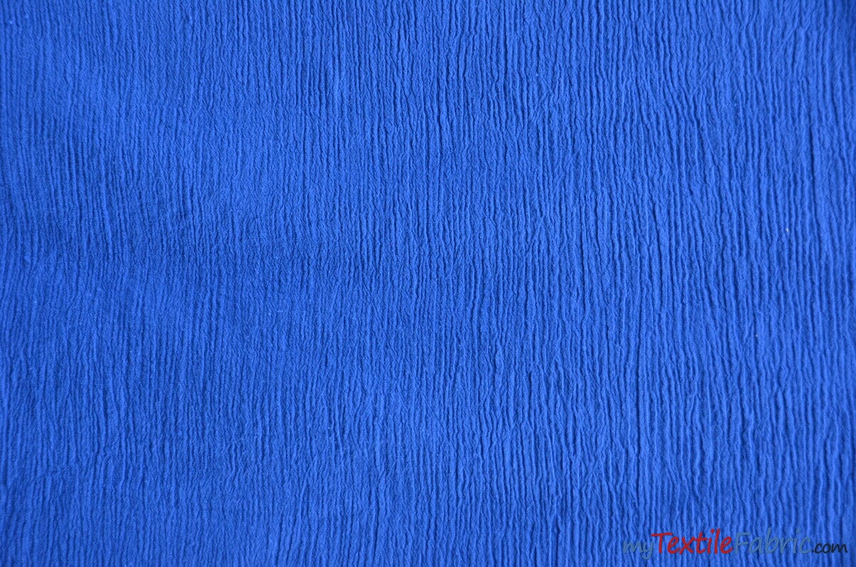100% Cotton Gauze Fabric | Soft Lightweight Cotton Muslin | 48" Wide | Bolt Pricing | Multiple Colors Fabric mytextilefabric Bolts Royal Blue 