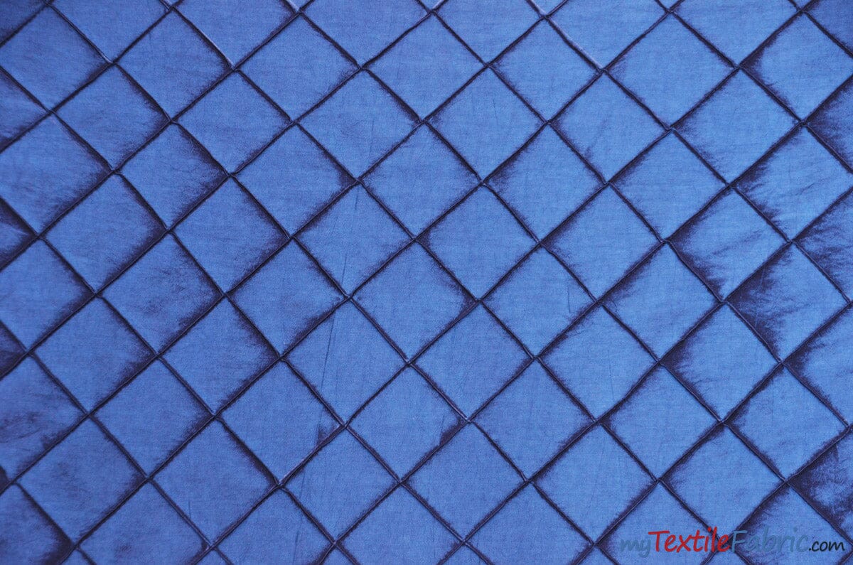 Taffeta Pintuck Fabric | 2"x2" Diamond | Diamond Taffeta Fabric | 54" Wide | Multiple Colors | Fabric mytextilefabric Yards Royal Blue 