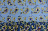 Coco Paisley Sheer Embroidery | Double Scallop Lace | 52" Wide | Fabric mytextilefabric Yards Royal Blue 