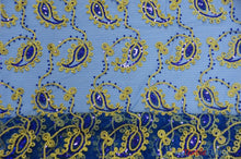 Load image into Gallery viewer, Coco Paisley Sheer Embroidery | Double Scallop Lace | 52&quot; Wide | Fabric mytextilefabric Yards Royal Blue 