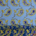 Load image into Gallery viewer, Coco Paisley Sheer Embroidery | Double Scallop Lace | 52&quot; Wide | Fabric mytextilefabric Yards Royal Blue 
