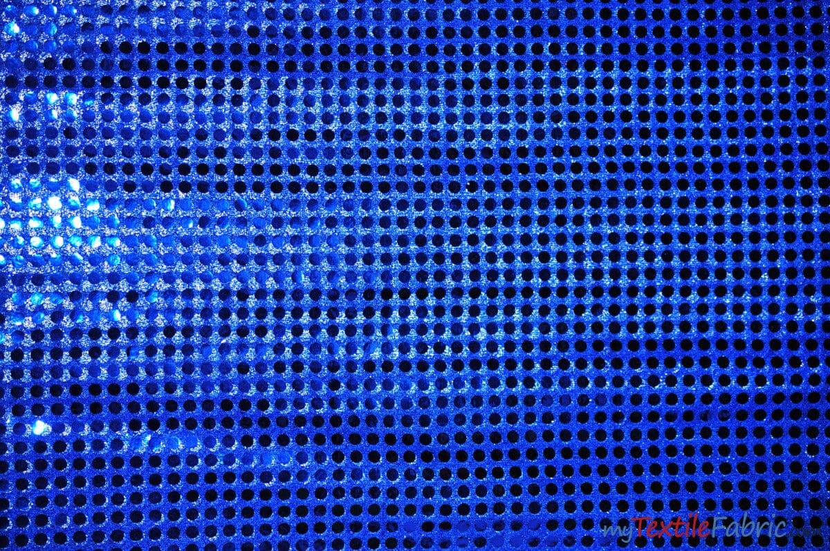 Confetti Dot Sequins Fabric | 6mm Sequins Fabric | 45" Wide | Glued 6mm Sequins Fabric | Costume Cosplay Fashion Decoration | Fabric mytextilefabric Yards Royal Blue 