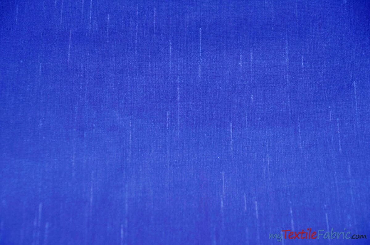 IFR Extra Wide Dupioni Silk | 100% Polyester Faux Dupioni Fabric | 120" Wide | Multiple Colors | Fabric mytextilefabric Yards Royal Blue 