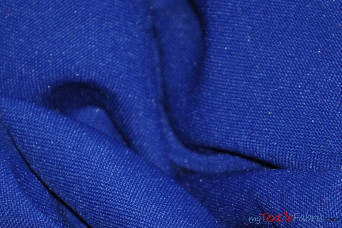 Scuba Double Knit Fabric | Basic Wrinkle Free Polyester Fabric with Mechanical Stretch | 60" Wide | Multiple Colors | Poly Knit Fabric | Fabric mytextilefabric Yards Royal Blue 