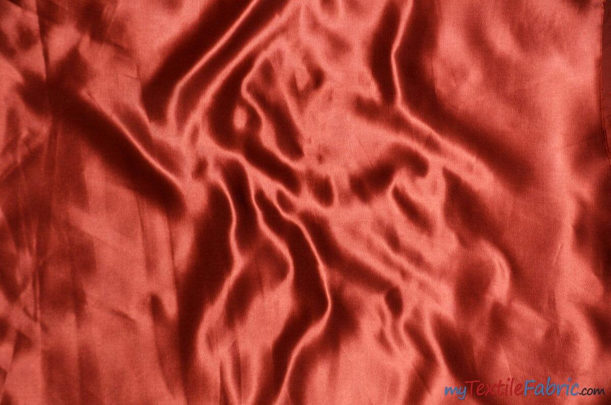 Bridal Satin Fabric | Shiny Bridal Satin | 60" Wide | Multiple Colors | Wholesale Bolts | Fabric mytextilefabric Bolts Rust 