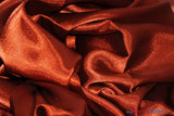 Charmeuse Satin Fabric | Silky Soft Satin | 60" Wide | Continuous Yards | Multiple Colors | Fabric mytextilefabric Yards Rust 