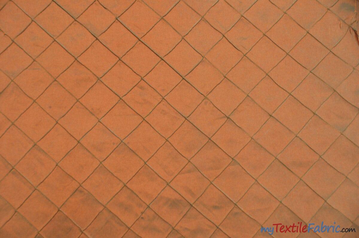 Taffeta Pintuck Fabric | 2"x2" Diamond | Diamond Taffeta Fabric | 54" Wide | Multiple Colors | Fabric mytextilefabric Yards Rust 