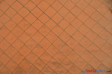 Load image into Gallery viewer, Taffeta Pintuck Fabric | 2&quot;x2&quot; Diamond | Diamond Taffeta Fabric | 54&quot; Wide | Multiple Colors | Fabric mytextilefabric Yards Rust 